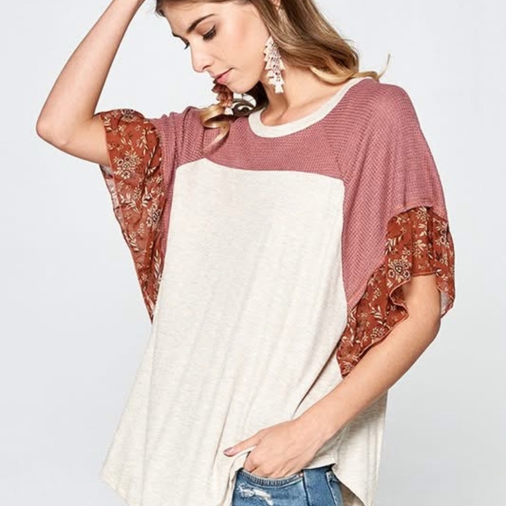 Hummingbird Women's Top - Cream and Brown